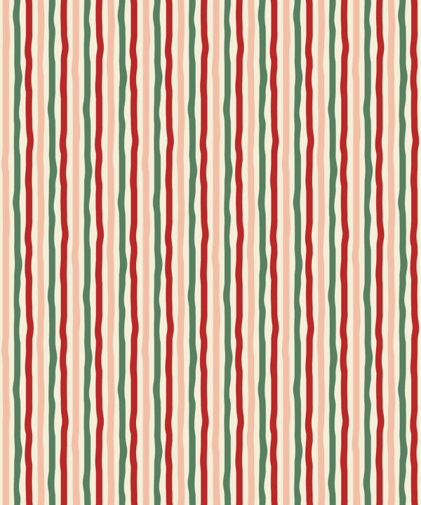 Can’t Keep It Straight Wallpaper | Colourway: Red & Green | Anything But Basic Collection | Gray Benko x Milton&King | Swatch