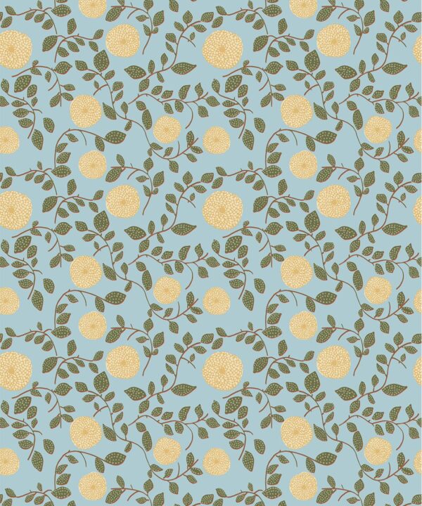 Mary Lennox Wallpaper | Colourway: Blue & Yellow | Anything But Basic Collection | Gray Benko x Milton&King | Swatch
