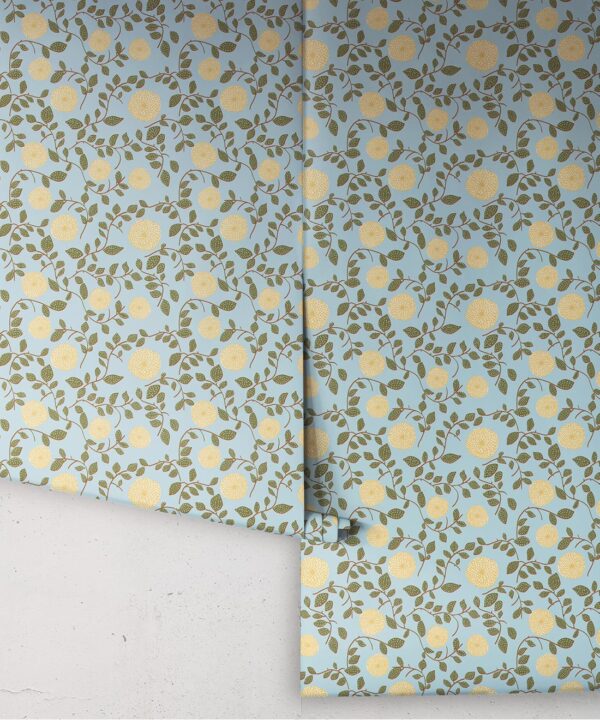 Mary Lennox Wallpaper | Colourway: Blue & Yellow | Anything But Basic Collection | Gray Benko x Milton&King | Roll