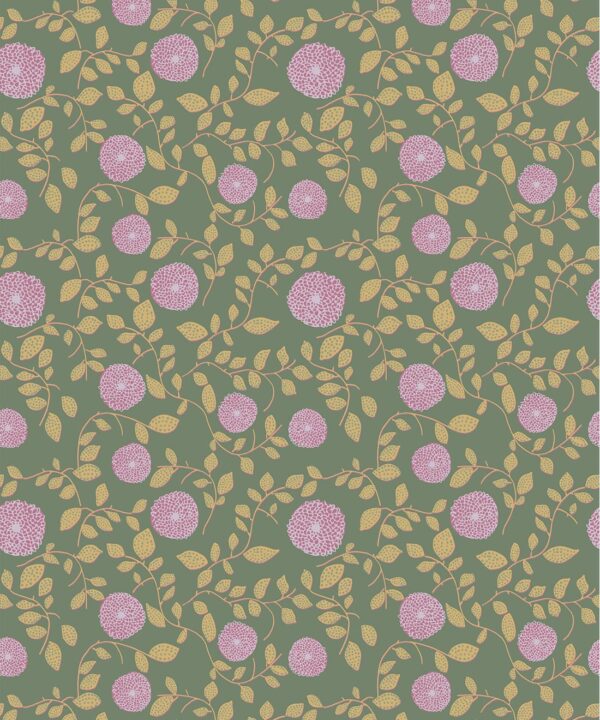 Mary Lennox Wallpaper | Colourway: Lavender & Green | Anything But Basic Collection | Gray Benko x Milton&King | Swatch