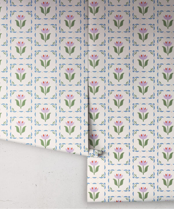 Flora Wallpaper | Colourway: Lavender & Green | Anything But Basic Collection | Gray Benko x Milton&King | Roll