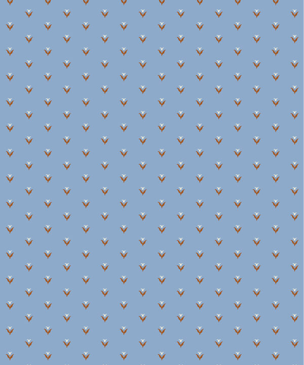 Nana’s Kitchen Wallpaper | Colourway: Periwinkle & Brown | Anything But Basic Collection | Gray Benko x Milton&King | Swatch