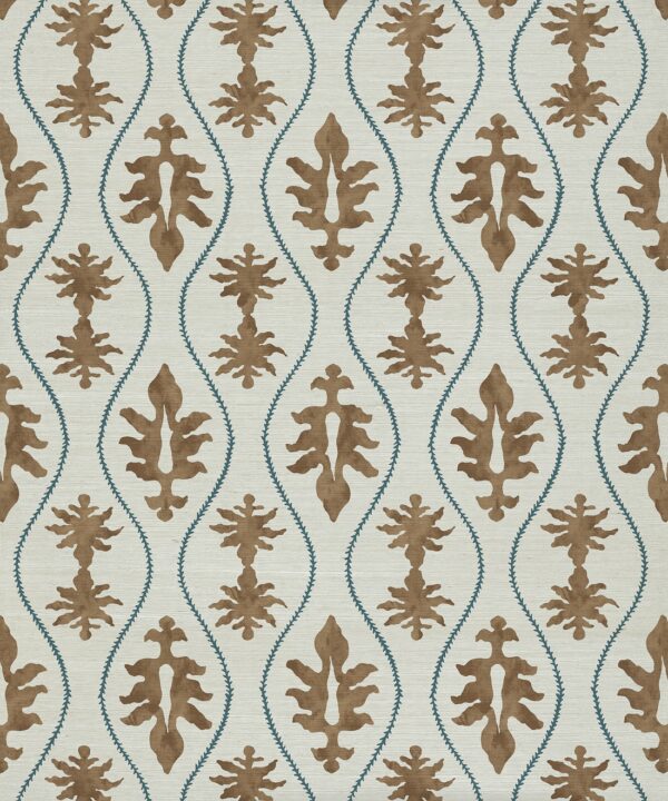 Great Jones Grasscloth Wallpaper - Colourway: Chestnut - Pattern Play Collection