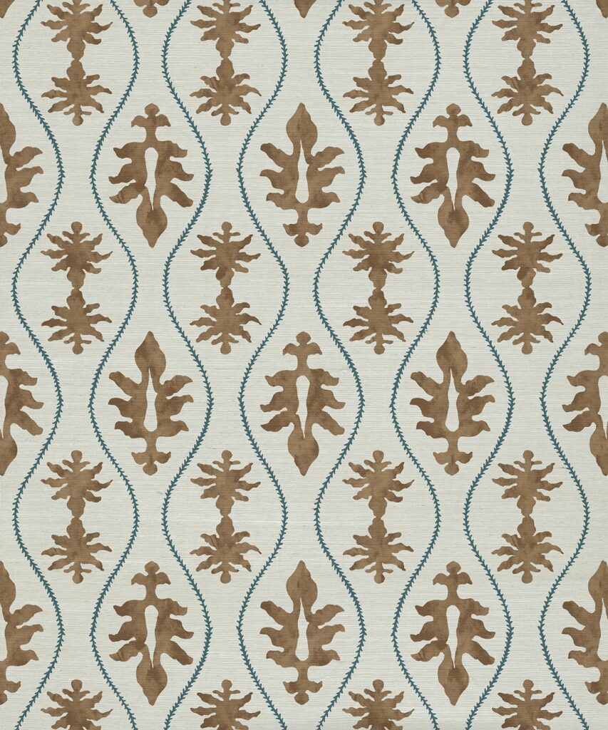 Great Jones Grasscloth Wallpaper - Colourway: Chestnut - Pattern Play Collection