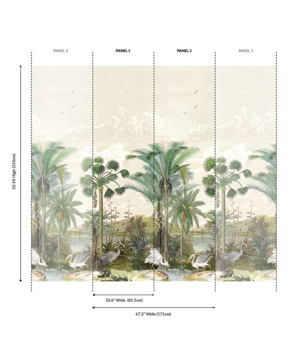 South Asian Subcontinent Grasscloth Mural - Image 4