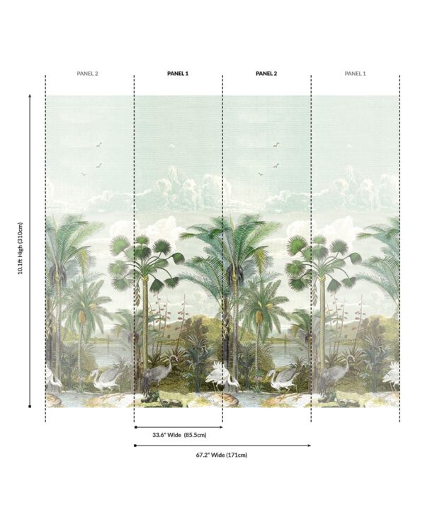 South Asian Subcontinent Grasscloth Mural - Image 6