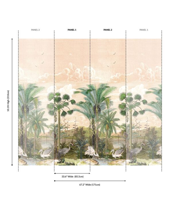 South Asian Subcontinent Grasscloth Mural - Image 8