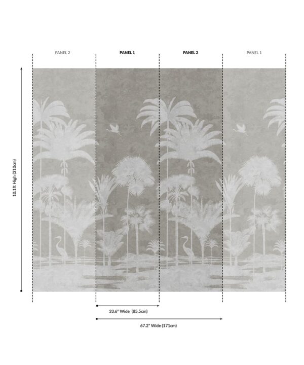 Shadow Palms Grasscloth Mural - Image 4