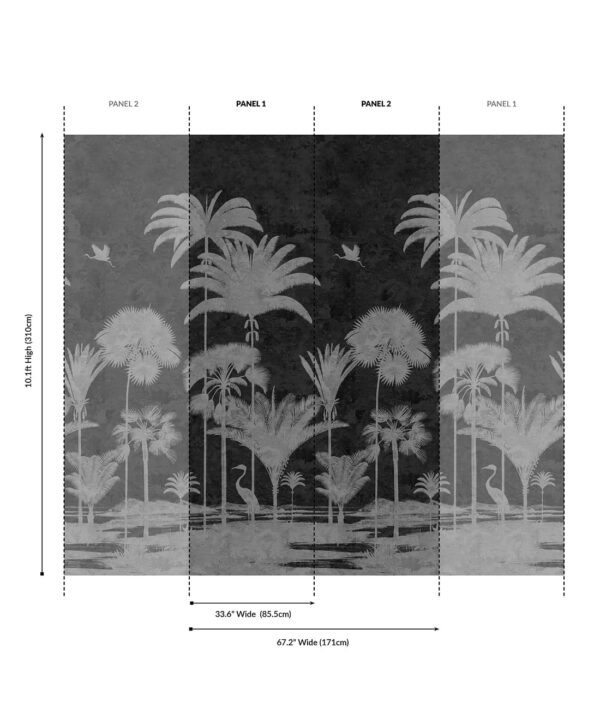 Shadow Palms Grasscloth Mural - Image 8