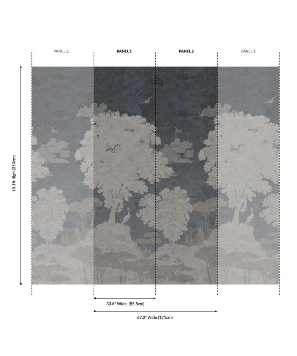 Tuscan Landscape Grasscloth Mural - Image 4