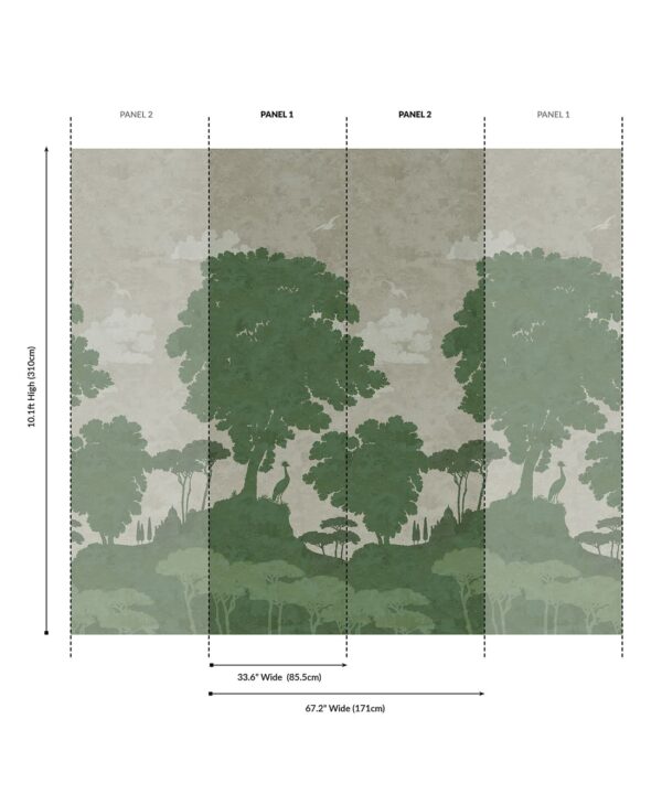 Tuscan Landscape Grasscloth Mural - Image 8