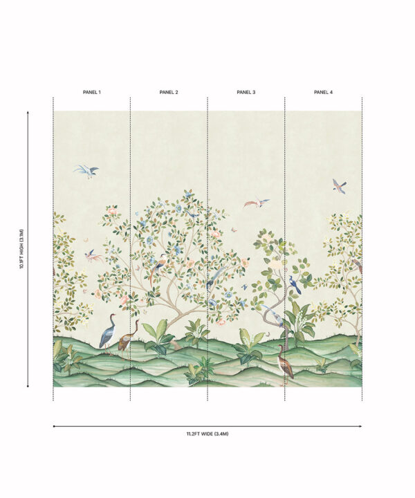 Spring Landscape Grasscloth Mural - Image 2