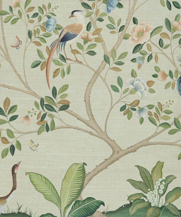 Spring Landscape Grasscloth Mural