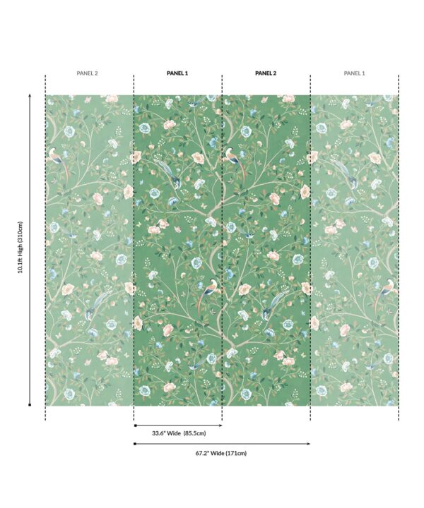Camellia Tree Grasscloth Mural - Image 6