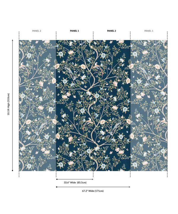 Camellia Tree Grasscloth Mural - Image 8