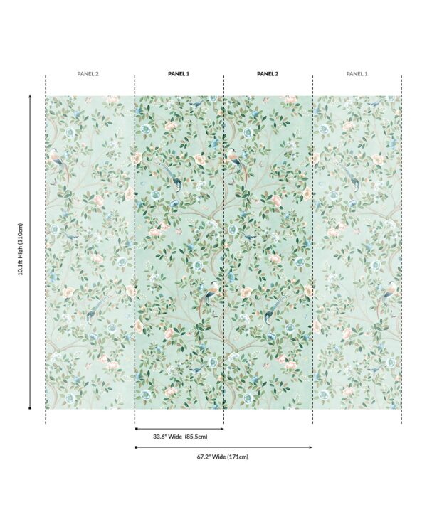 Camellia Tree Grasscloth Mural - Image 12