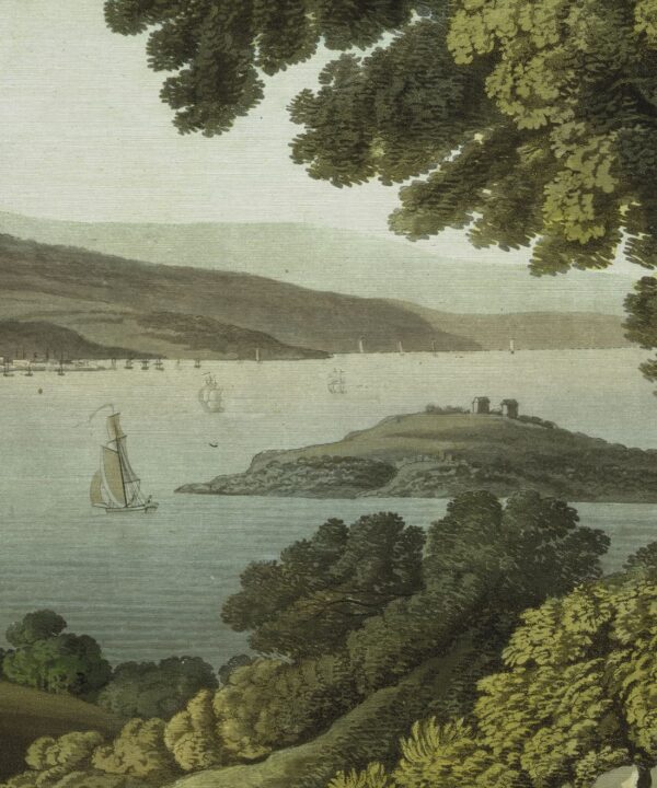 English Landscape Grasscloth Mural