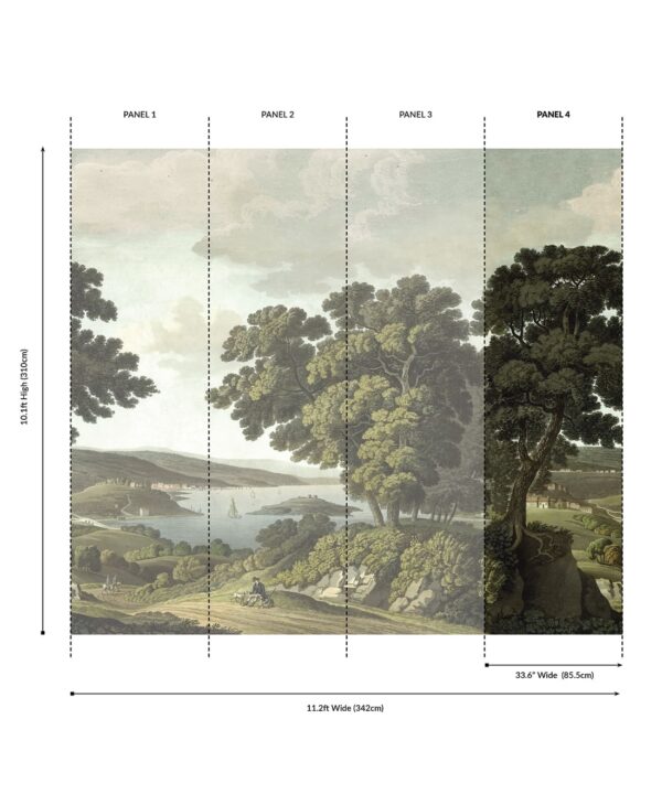 English Landscape Grasscloth Mural - Image 6