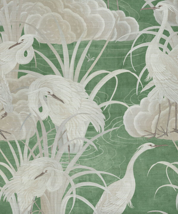 Water Birds Grasscloth Wallpaper - Image 2