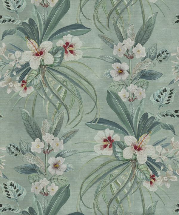 Hibiscus at Double Bay Grasscloth Wallpaper - Image 2