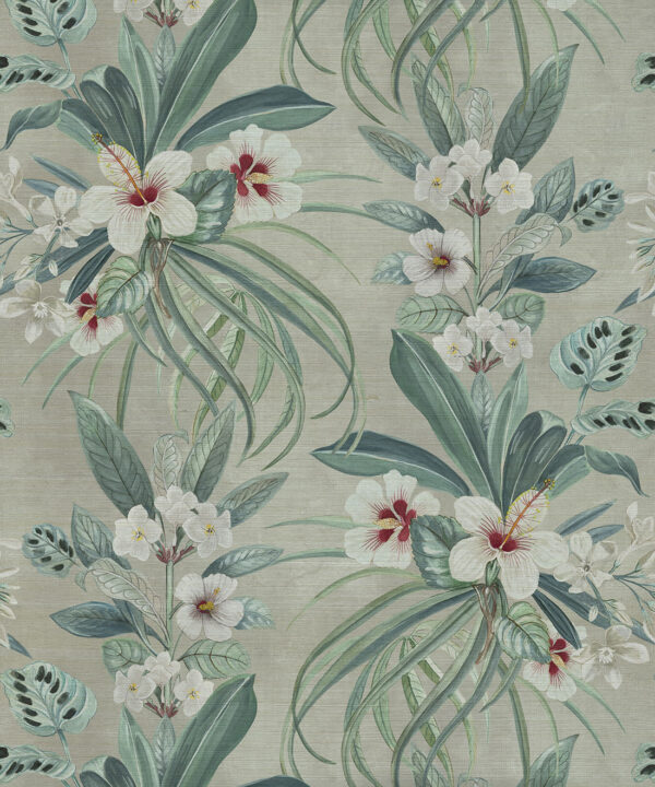 Hibiscus at Double Bay Grasscloth Wallpaper - Image 3