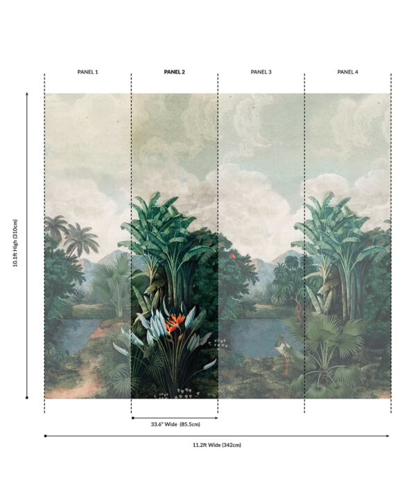 Palm Landscape Grasscloth Mural - Image 4