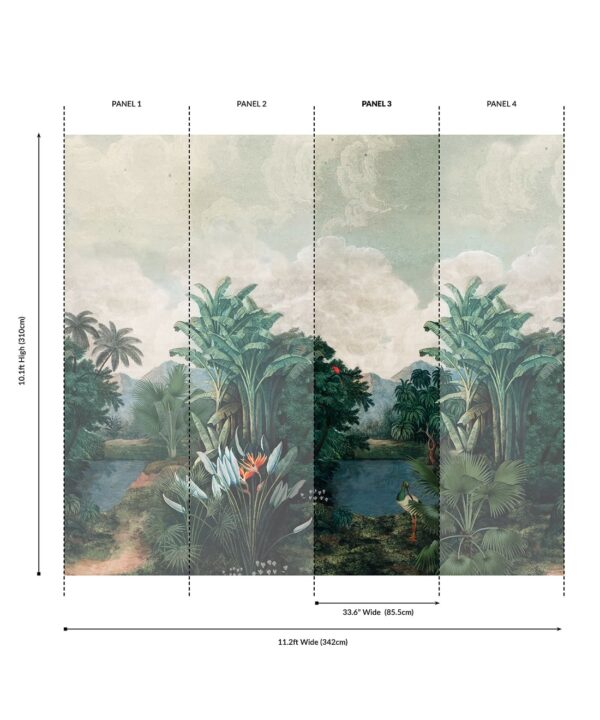 Palm Landscape Grasscloth Mural - Image 5