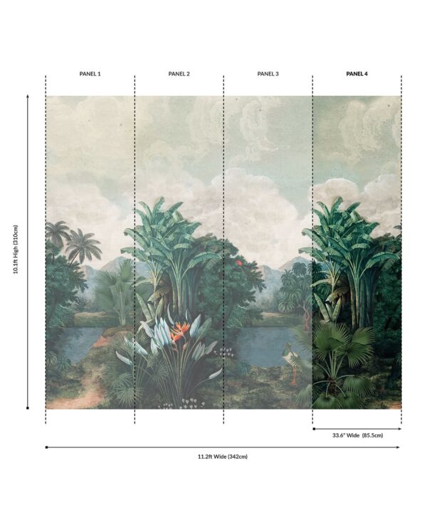 Palm Landscape Grasscloth Mural - Image 6