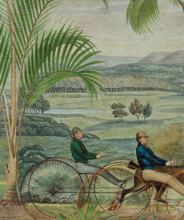 The Race at Hyde Park Grasscloth Mural