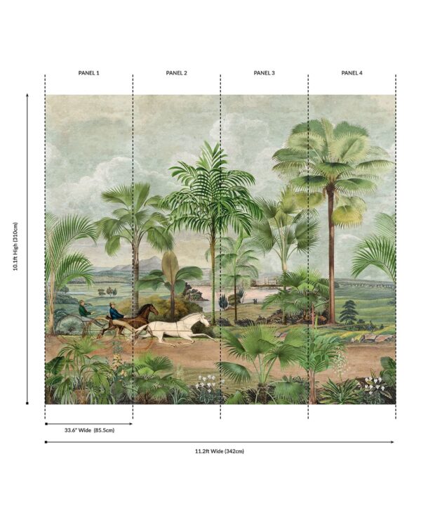 The Race at Hyde Park Grasscloth Mural - Image 2