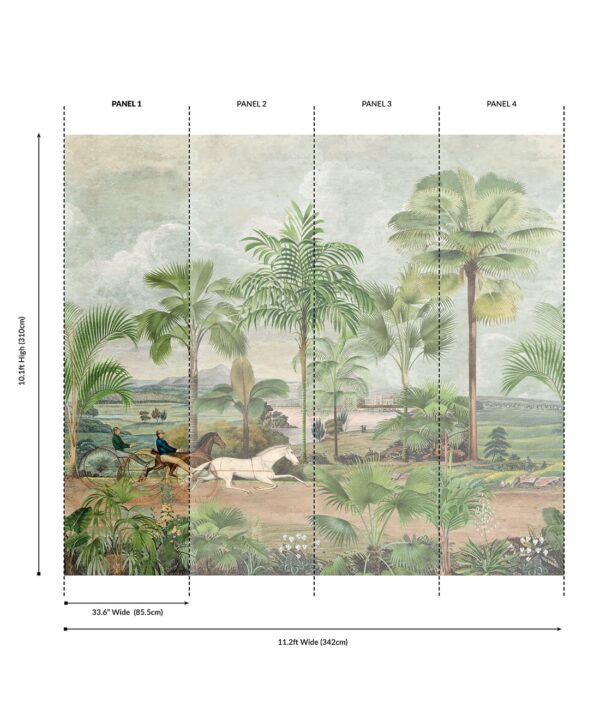 The Race at Hyde Park Grasscloth Mural - Image 3