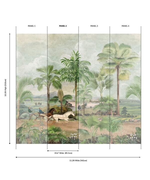 The Race at Hyde Park Grasscloth Mural - Image 4