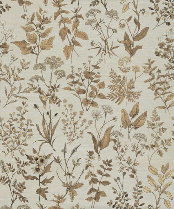 Herbarium Antique Grasscloth Wallpaper - Image 3