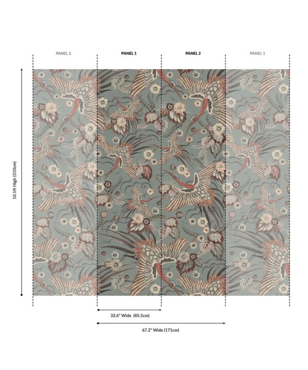 Paradise Wings Grasscloth Wallpaper - Image 6