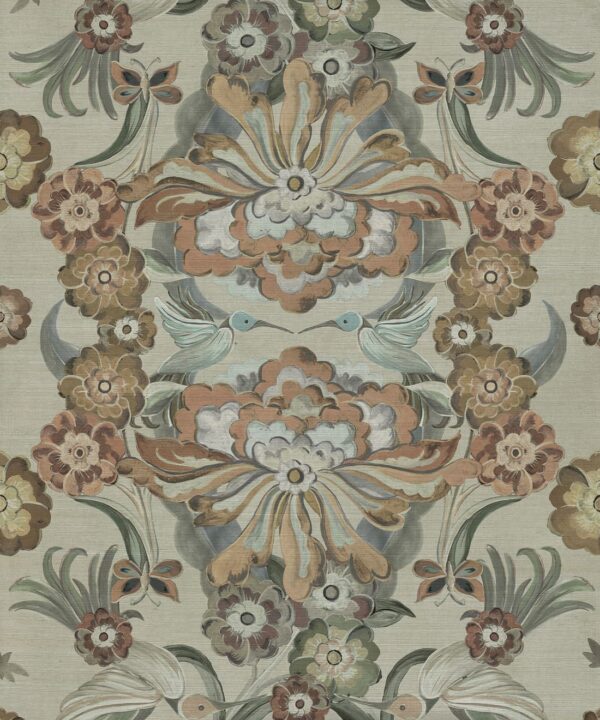 Hummingbird Garden Grasscloth Wallpaper - Image 3
