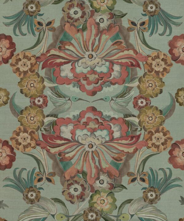 Hummingbird Garden Grasscloth Wallpaper - Image 5