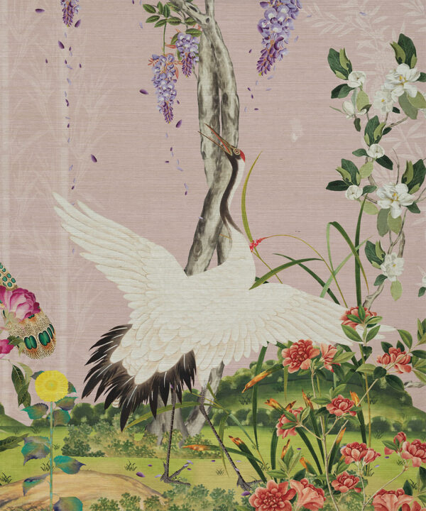 Oriental Garden Grasscloth Mural