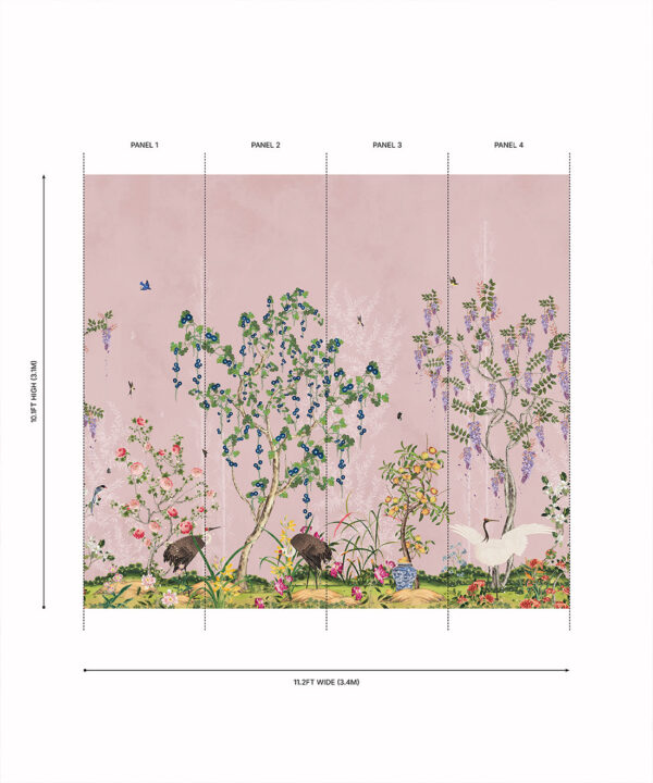 Oriental Garden Grasscloth Mural - Image 2