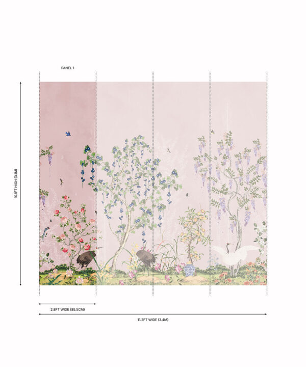 Oriental Garden Grasscloth Mural - Image 4