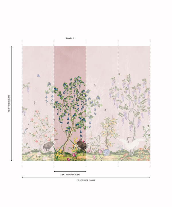Oriental Garden Grasscloth Mural - Image 5