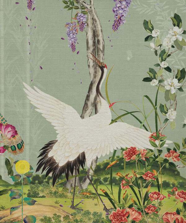 Oriental Garden Grasscloth Mural - Image 12