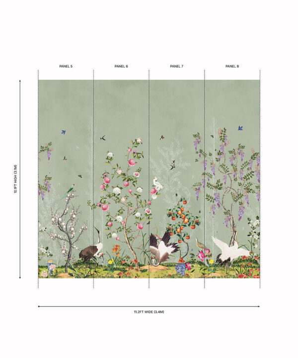 Oriental Garden Grasscloth Mural - Image 14