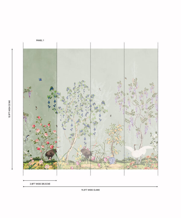 Oriental Garden Grasscloth Mural - Image 15