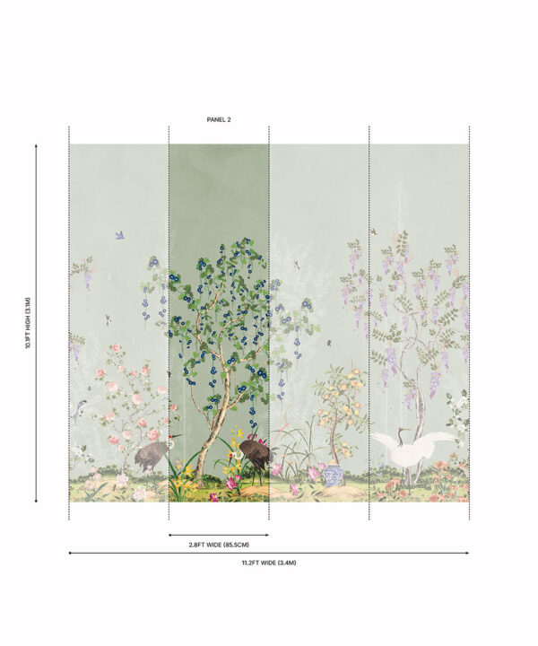 Oriental Garden Grasscloth Mural - Image 16