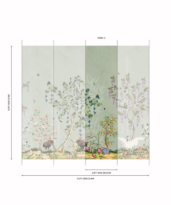 Oriental Garden Grasscloth Mural - Image 17