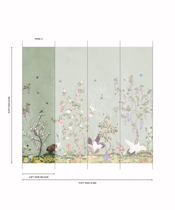 Oriental Garden Grasscloth Mural - Image 19