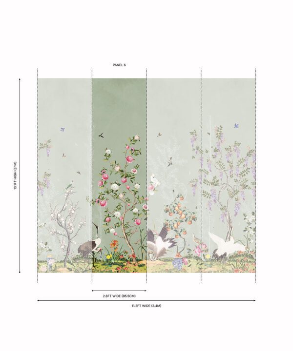 Oriental Garden Grasscloth Mural - Image 20