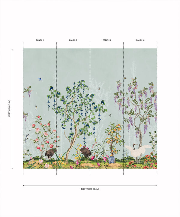 Oriental Garden Grasscloth Mural - Image 35