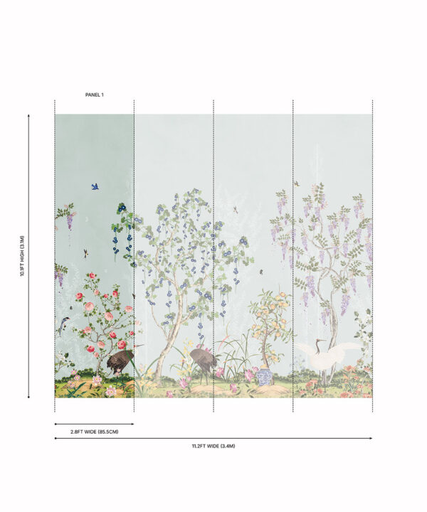 Oriental Garden Grasscloth Mural - Image 37
