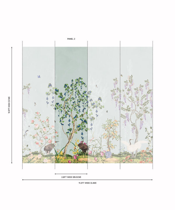 Oriental Garden Grasscloth Mural - Image 38